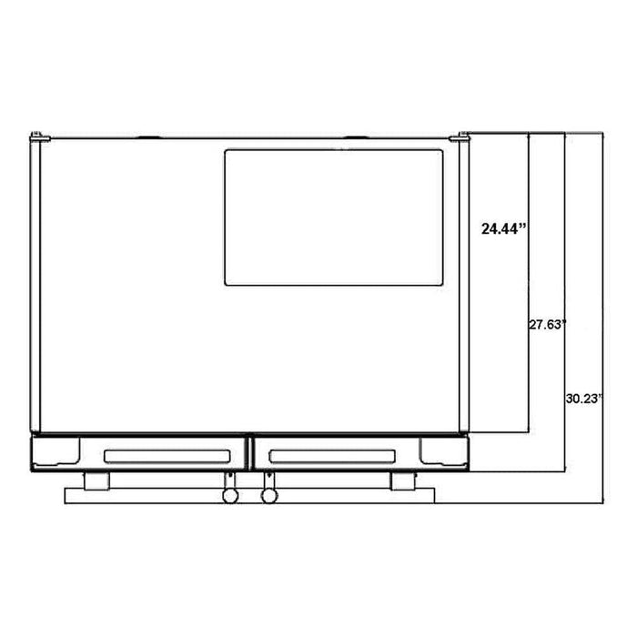 Forno 36-Inch French Door Refrigerator - 19 cu.ft with Double Freezer Drawer and Ice Maker - with 4” Custom Grill (FFRBI1820-40SG)