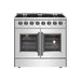 Forno 36-Inch Galiano Dual Fuel Range with 6 Gas Burners, 83,000 BTUs, & French Door Electric Oven in Stainless Steel (FFSGS6356-36)