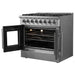 Forno 36-Inch Galiano Dual Fuel Range with 6 Gas Burners, 83,000 BTUs, & French Door Electric Oven in Stainless Steel (FFSGS6356-36)