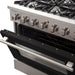 Forno 36-Inch Galiano Gas Range with 6 Gas Burners and Convection Oven in Stainless Steel with Black Door (FFSGS6244-36BLK)