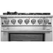 Forno 36 Inch Gas Burner/Electric Oven Pro Range and Wall Mount Range Hood Appliance Package