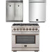 Forno 36 Inch Gas Burner/Electric Oven Pro Range, Dishwasher and Refrigerator Appliance Package