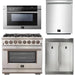 Forno 36 Inch Gas Burner/Electric Oven Pro Range, Refrigerator, Microwave Drawer and Dishwasher Appliance Package