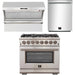 Forno 36 Inch Gas Burner/Electric Oven Pro Range, Wall Mount Range Hood and Dishwasher Appliance Package