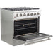 Forno 36 Inch Gas Range, 60 Inch Refrigerator, Microwave Drawer and Dishwasher Appliance Package