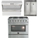 Forno 36 Inch Gas Range, Wall Mount Range Hood and 60 Inch Refrigerator Appliance Package