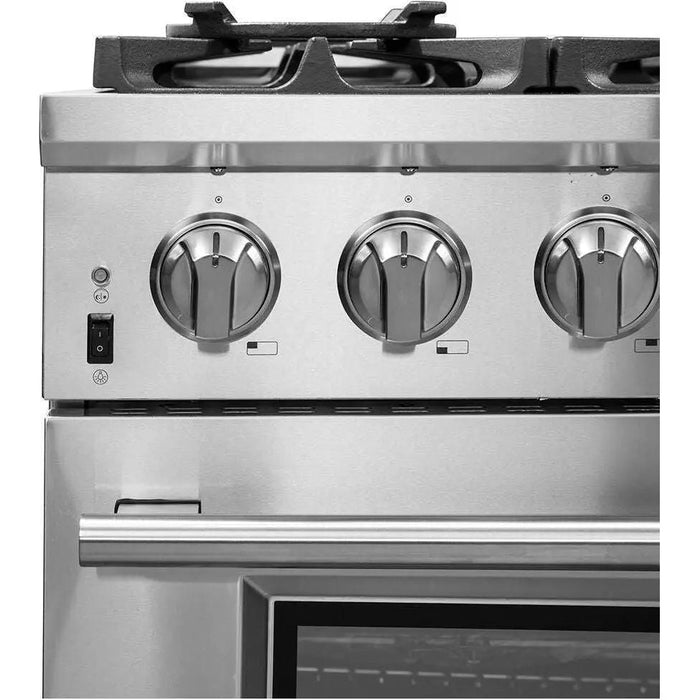 Forno 36 Inch Pro Gas Range and Wall Mount Range Hood Appliance Package