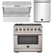 Forno 36 Inch Pro Gas Range, Wall Mount Range Hood and Dishwasher Appliance Package