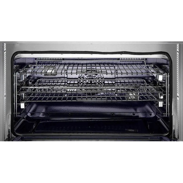 Forno 36 Inch Pro Gas Range, Wall Mount Range Hood and Microwave Drawer Appliance Package