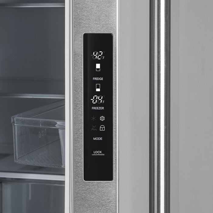 Forno 36" Moena French Door Refrigerator with 19 cu.ft with Double Freezer Drawer and Ice Maker FFRBI1820-36SB