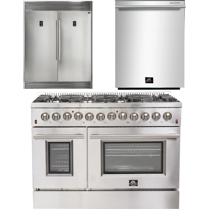 Forno 48" Dual Fuel Range + Dishwasher + 60" Refrigerator Appliance Package