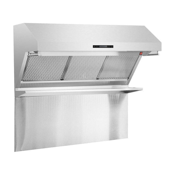 Forno 48" Dual Fuel Range, Refrigerator with Water Dispenser, Wall Mount Hood with Backsplash and Stainless Steel 3-Rack Dishwasher Appliance Package