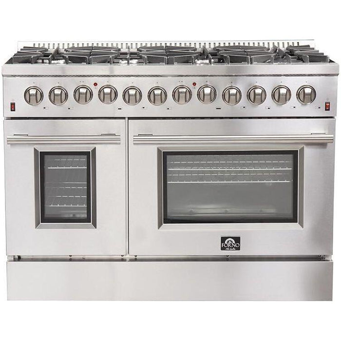 Forno 48" Dual Fuel Range + Wall Mount Range Hood Appliance Package