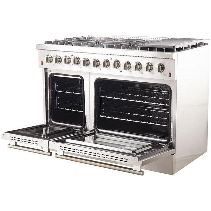 Forno 48" Dual Fuel Range + Wall Mount Range Hood Appliance Package