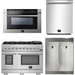 Forno 48" Gas Burner/Electric Oven Pro Range + Refrigerator + Microwave Drawer + Dishwasher Appliance Package