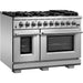 Forno 48" Gas Burner/Electric Oven Pro Range + Refrigerator + Microwave Drawer + Dishwasher Appliance Package