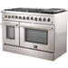 Forno 48" Gas Burner, Electric Oven Range, Range Hood, 60" Refrigerator and Dishwasher Appliance Package