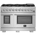 Forno 48" Gas Range, 56" Pro-Style Refrigerator and Wall Mount Hood with Backsplash Appliance Package