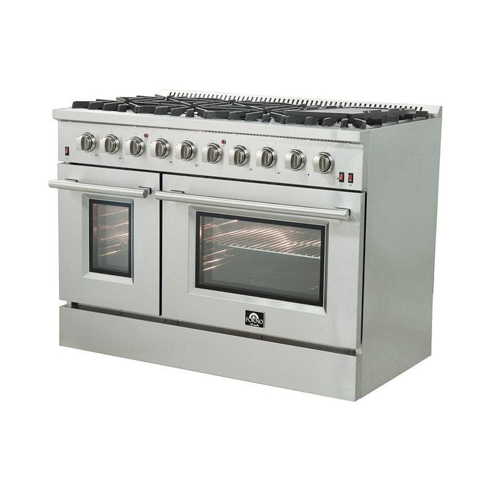 Forno 48" Gas Range + 60" Refrigerator + Microwave Drawer + Dishwasher Appliance Package