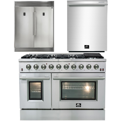 Forno 48" Gas Range + Dishwasher + 60" Refrigerator Appliance Package