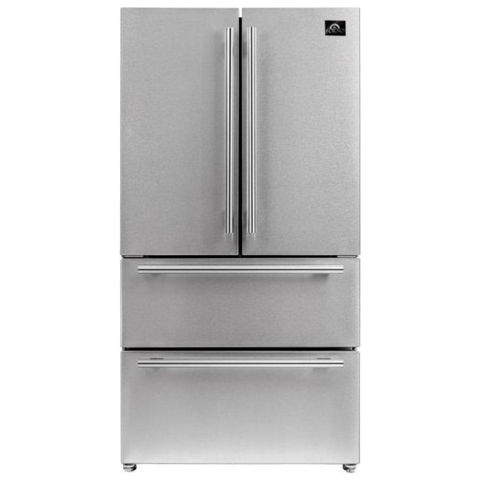 Forno 48" Gas Range, Range Hood, 36" Refrigerator, Dishwasher and Microwave Drawer Appliance Package