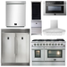 Forno 48" Gas Range, Range Hood, 60" Refrigerator, Dishwasher, Microwave Drawer and Wine Cooler Appliance Package