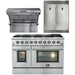 Forno 48" Gas Range + Wall Mount Range Hood + 60" Refrigerator Appliance Package