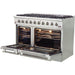 Forno 48" Gas Range + Wall Mount Range Hood + Refrigerator + Microwave Drawer + Dishwasher Appliance Package