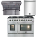 Forno 48 in. Dual Fuel Range + Wall Mount Range Hood + Dishwasher Appliance Package