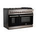 Forno 48-Inch Capriasca Dual Fuel Range with 8 Gas Burners and 240v Electric Oven in Stainless Steel with Black Door (FFSGS6187-48BLK)