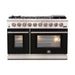 Forno 48-Inch Capriasca Gas Range with 8 Gas Burners and Convection Oven in Stainless Steel with Black Door (FFSGS6260-48BLK)