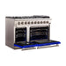 Forno 48-Inch Capriasca Gas Range with 8 Gas Burners and Convection Oven in Stainless Steel with Blue Door (FFSGS6260-48BLU)