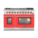 Forno 48-Inch Capriasca Gas Range with 8 Gas Burners and Convection Oven in Stainless Steel with Red Door (FFSGS6260-48RED)