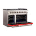 Forno 48-Inch Capriasca Gas Range with 8 Gas Burners and Convection Oven in Stainless Steel with Red Door (FFSGS6260-48RED)