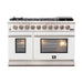 Forno 48-Inch Capriasca Gas Range with 8 Gas Burners and Convection Oven in Stainless Steel with White Door (FFSGS6260-48WHT)