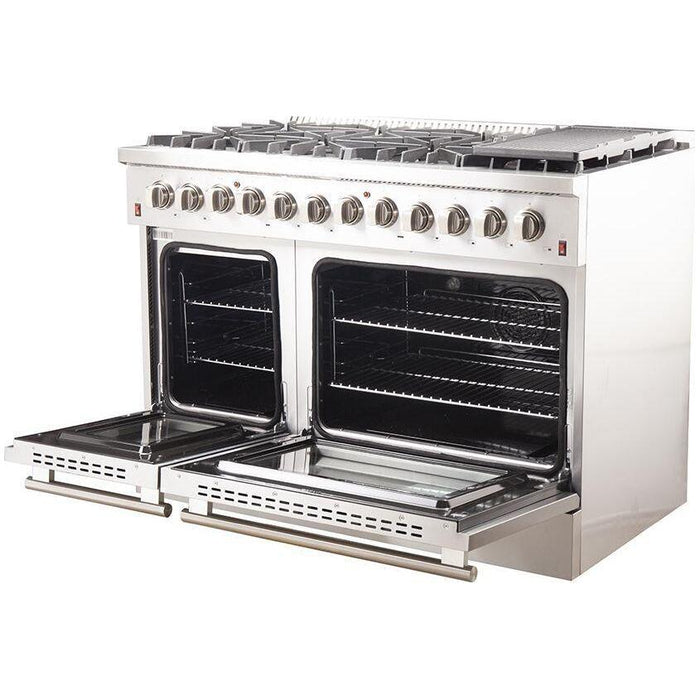 Forno 48 Inch Dual Fuel Range, 60 Inch Refrigerator, Microwave Drawer and Dishwasher Appliance Package