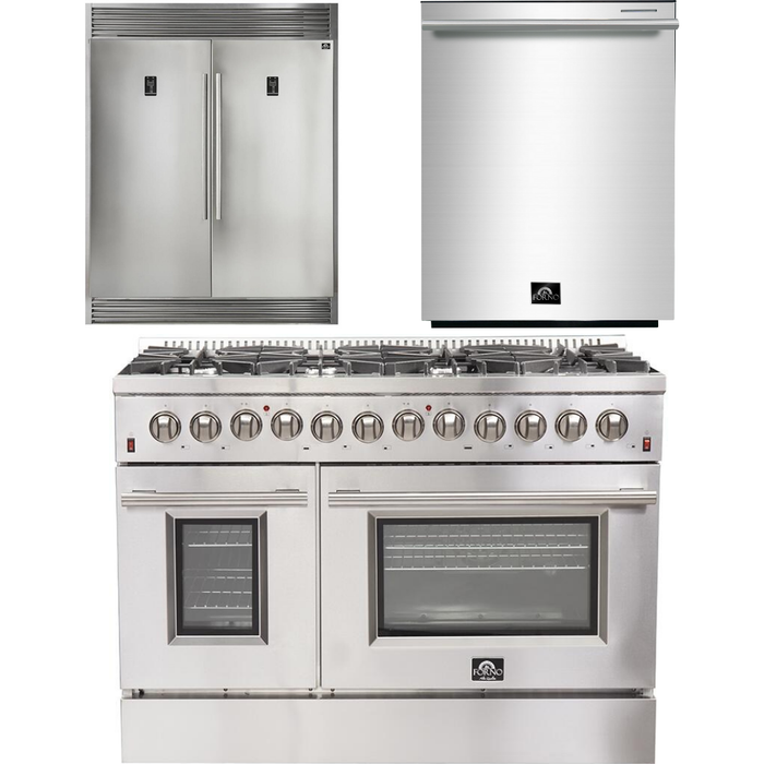 Forno 48 Inch Dual Fuel Range, Dishwasher and 60 Inch Refrigerator Appliance Package