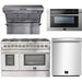 Forno 48 Inch Dual Fuel Range, Wall Mount Range Hood, Microwave Drawer and Dishwasher Appliance Package