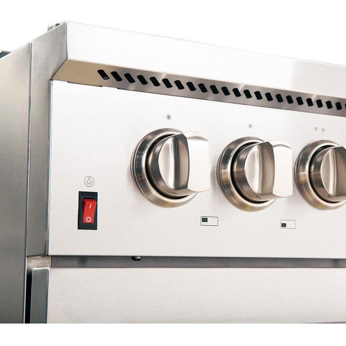 Forno 48-Inch Galiano Dual Fuel Range with 240v Electric Oven - 8 Burners, Griddle, and Double Oven FFSGS6156-48