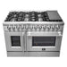 Forno 48-Inch Galiano Dual Fuel Range with 8 Gas Burners, 107,000 BTUs, & French Door Electric Oven in Stainless Steel (FFSGS6356-48)