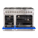 Forno 48-Inch Galiano Dual Fuel Range with 8 Gas Burners and 240v Electric Oven in Stainless Steel with Blue Door (FFSGS6156-48BLU)