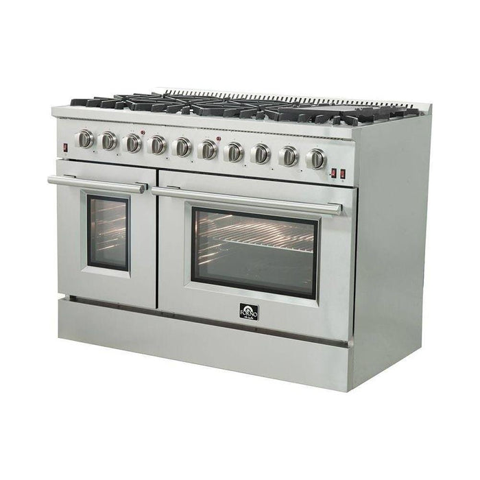 Forno 48-Inch Galiano Gas Range with 8 Burners and Reversible Griddle in Stainless Steel (FFSGS6244-48)