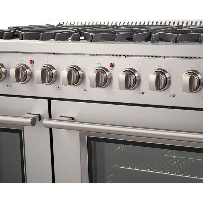 Forno 48-Inch Galiano Gas Range with 8 Burners and Reversible Griddle in Stainless Steel (FFSGS6244-48)