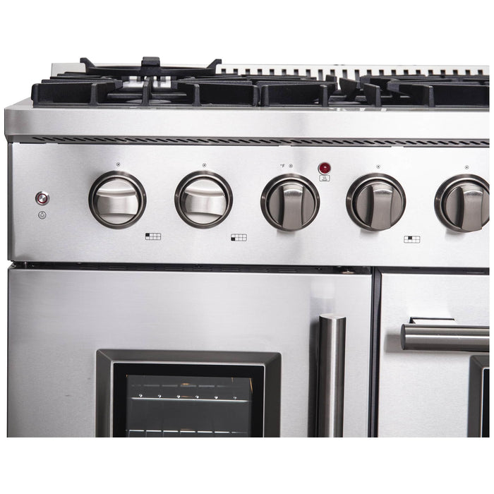 Forno 48-Inch Galiano Gas Range with 8 Gas Burners, 107,000 BTUs, & French Door Gas Oven in Stainless Steel (FFSGS6444-48)