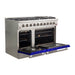 Forno 48-Inch Galiano Gas Range with 8 Gas Burners and Convection Oven in Stainless Steel with Blue Door (FFSGS6244-48BLU)