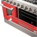 Forno 48-Inch Galiano Gas Range with 8 Gas Burners and Convection Oven in Stainless Steel with Red Door (FFSGS6244-48RED)