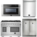 Forno 48 Inch Gas Burner/Electric Oven Pro Range, Refrigerator, Microwave Drawer and Dishwasher Appliance Package