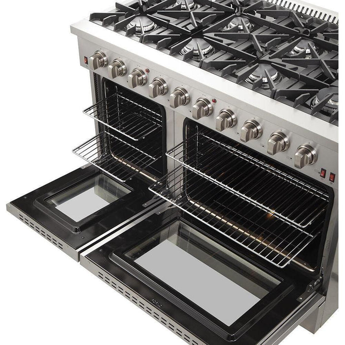 Forno 48 Inch Gas Range and Wall Mount Range Hood Appliance Package