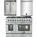 Forno 48 Inch Gas Range, Dishwasher and 60 Inch Refrigerator Appliance Package