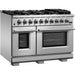 Forno 48 Inch Pro Gas Range, Refrigerator, Microwave Drawer and Dishwasher Appliance Package